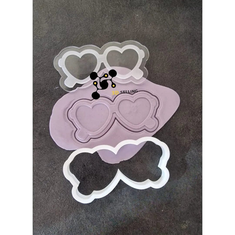 Stampo in acrilico + cutter occhiali a forma di cuore - 3d Selling