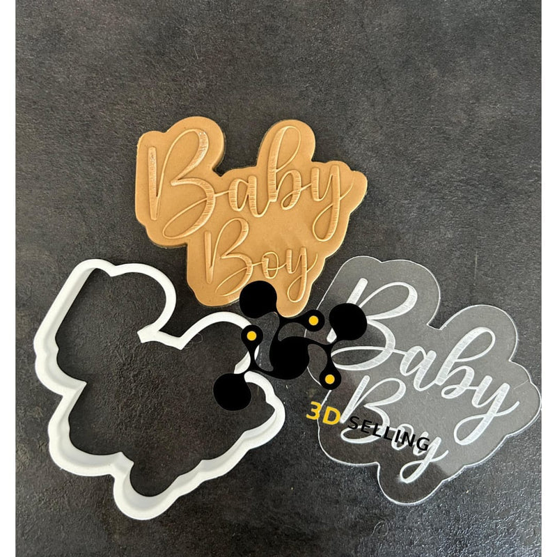 Stampo in acrilico in rilievo Baby Boy tagliabiscotti Nascita - 3d Selling
