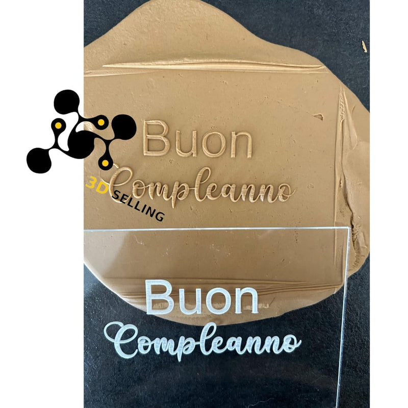 Stampo in acrilico in rilievo Buon compleanno - 3d Selling
