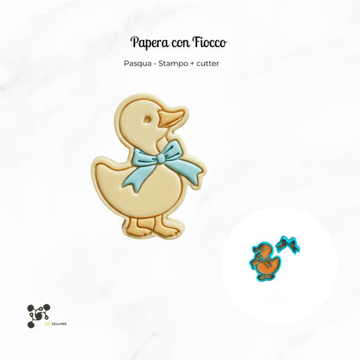 Selling 3d Casa, arredamento e bricolage:Articoli per cucina e bar:Accessori per pasticceria:Altro accessori per pasticceria Stampo Paperella con fiocco