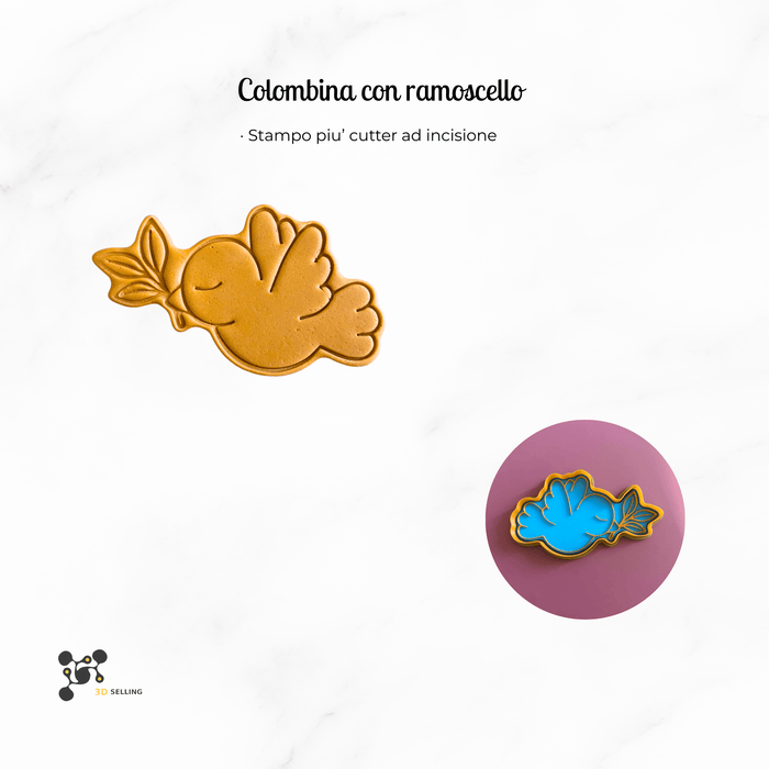 Selling 3d Casa, arredamento e bricolage:Articoli per cucina e bar:Accessori per pasticceria:Altro accessori per pasticceria Stampo per biscotti Colomba con rametto