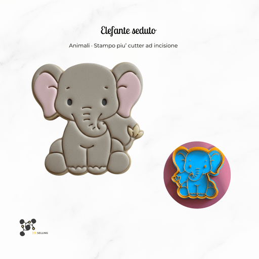 Selling 3d Casa, arredamento e bricolage:Articoli per cucina e bar:Accessori per pasticceria:Altro accessori per pasticceria Stampo per biscotti Elefante seduto