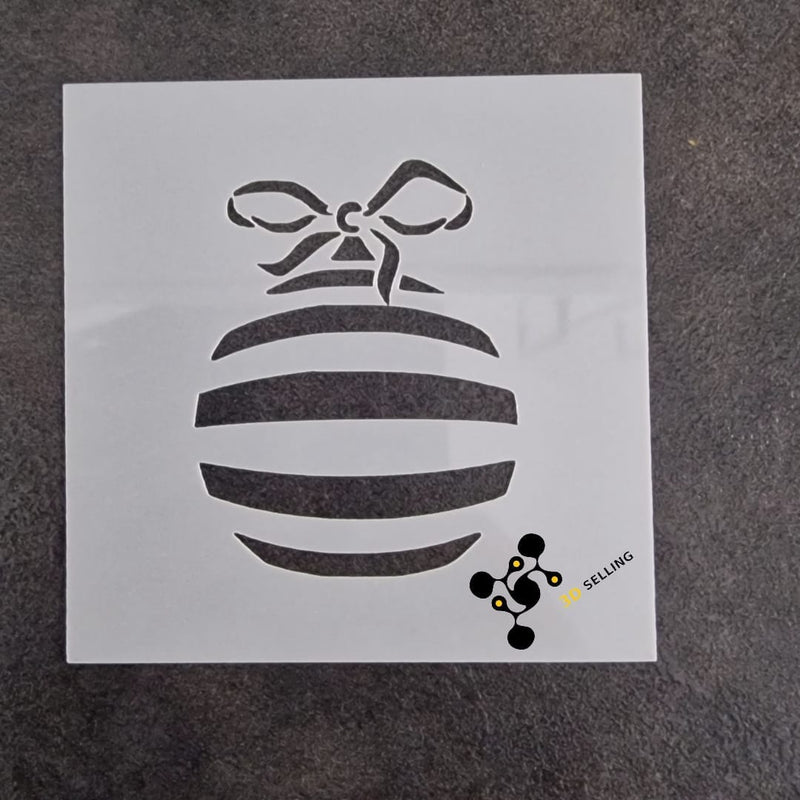 Stencil Pallina di Natale con fiocco - 3d Selling