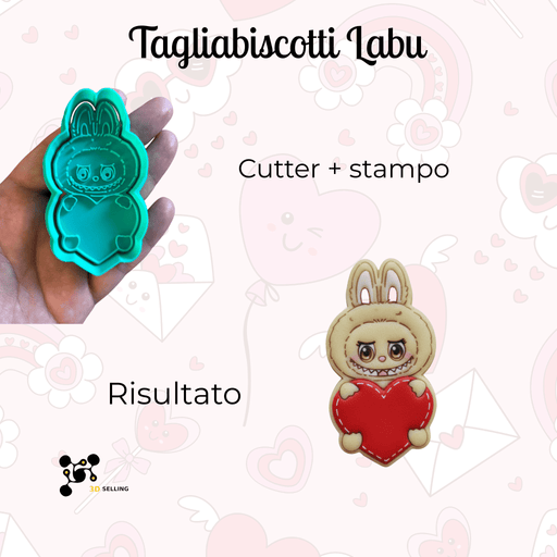 Selling 3d Casa, arredamento e bricolage:Articoli per cucina e bar:Accessori per pasticceria:Altro accessori per pasticceria Tagliabiscotti Labù + Timbro Dettagli