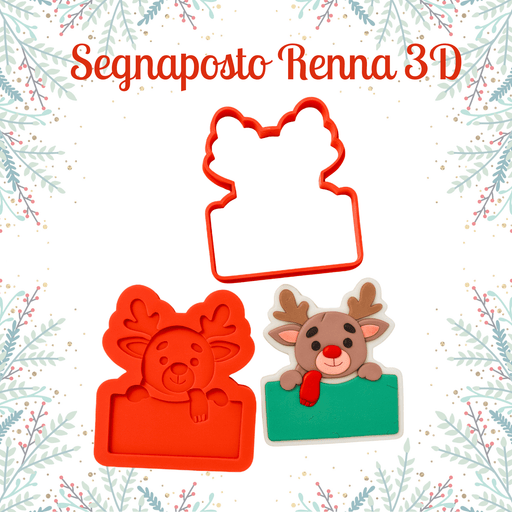 Selling 3d Casa, arredamento e bricolage:Articoli per cucina e bar:Accessori per pasticceria:Altro accessori per pasticceria Tagliabiscotti Segnaposto Renna 3D – Stampo Natalizio per Biscotti Decorati