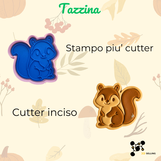 Selling 3D Casa, arredamento e bricolage:Articoli per cucina e bar:Accessori per pasticceria:Altro accessori per pasticceria Tagliabiscotto Scoiattolo Classico – Stampo biscotti ad incisione