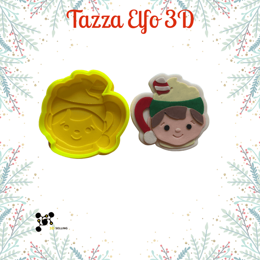 Selling 3D Casa, arredamento e bricolage:Articoli per cucina e bar:Accessori per pasticceria:Altro accessori per pasticceria Tazza Elfo 3D – Tagliabiscotti Natalizio