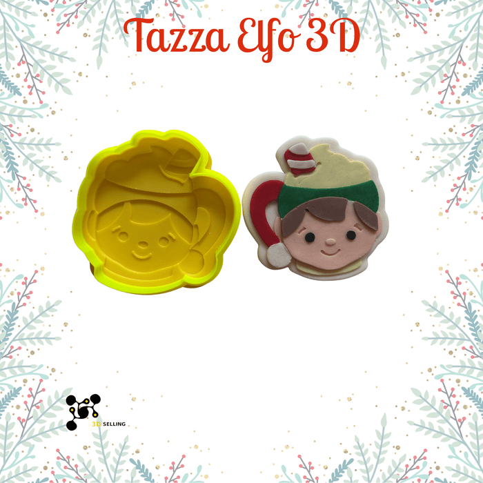 Selling 3D Casa, arredamento e bricolage:Articoli per cucina e bar:Accessori per pasticceria:Altro accessori per pasticceria Tazza Elfo 3D – Tagliabiscotti Natalizio