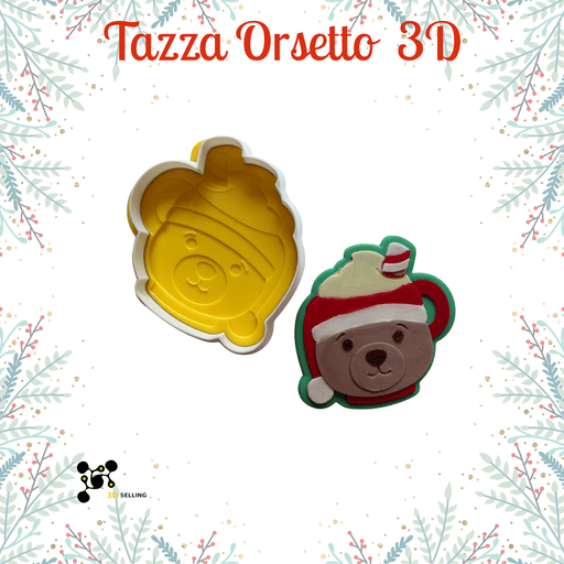 Selling 3D Casa, arredamento e bricolage:Articoli per cucina e bar:Accessori per pasticceria:Altro accessori per pasticceria Tazza Orsetto 3D – Tagliabiscotti Natalizio