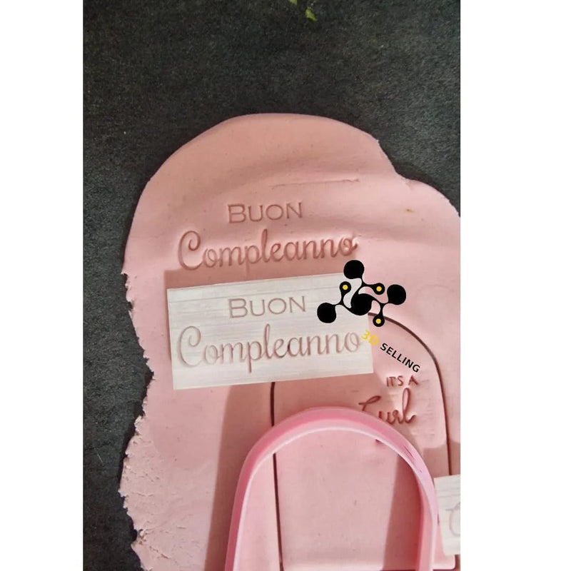 Timbro in acrilico Buon Compleanno 5cm - 3d Selling