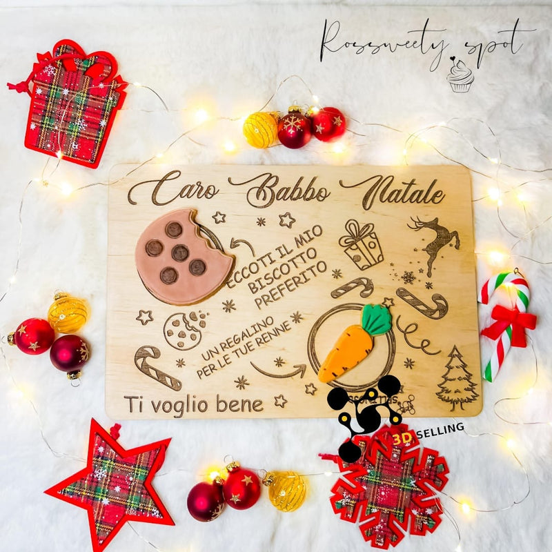 Vassoietto decorativo "Aspettando Babbo Natale" - 3d Selling