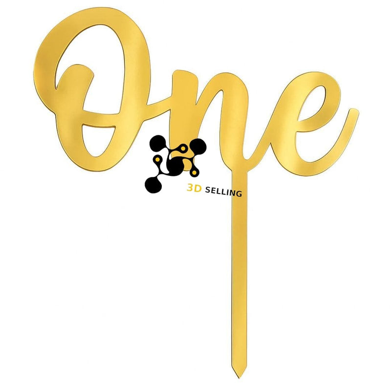 Cake Topper one compleanno Plexiglass Specchiato - 3d Selling