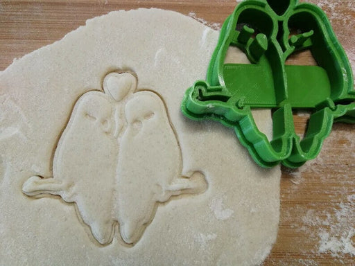 selling 3d Casa, arredamento e bricolage:Articoli per cucina e bar:Accessori per pasticceria:Formine e stampi per biscotti Cookie cutter little birds in love tagliabiscotti pappagalli in amore