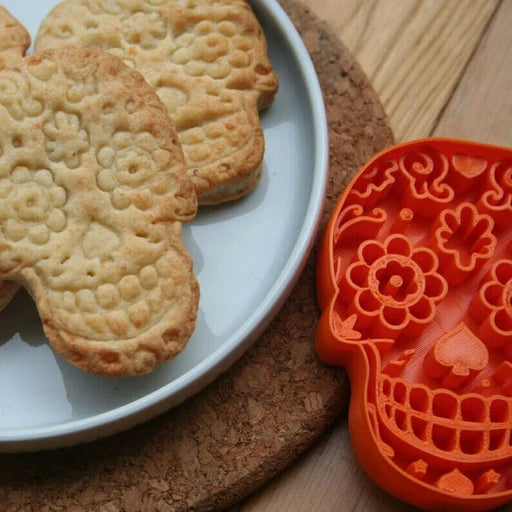 selling 3d Casa, arredamento e bricolage:Articoli per cucina e bar:Accessori per pasticceria:Formine e stampi per biscotti cookie cutter mexican skull teschio messicano tagliabiscotti compleanno
