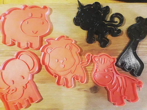 Selling 3d Casa, arredamento e bricolage:Articoli per cucina e bar:Accessori per pasticceria:Formine e stampi per biscotti Leone Cookie cutter Formina tagliabiscotti animali giungla leone zebra giraffat set 6