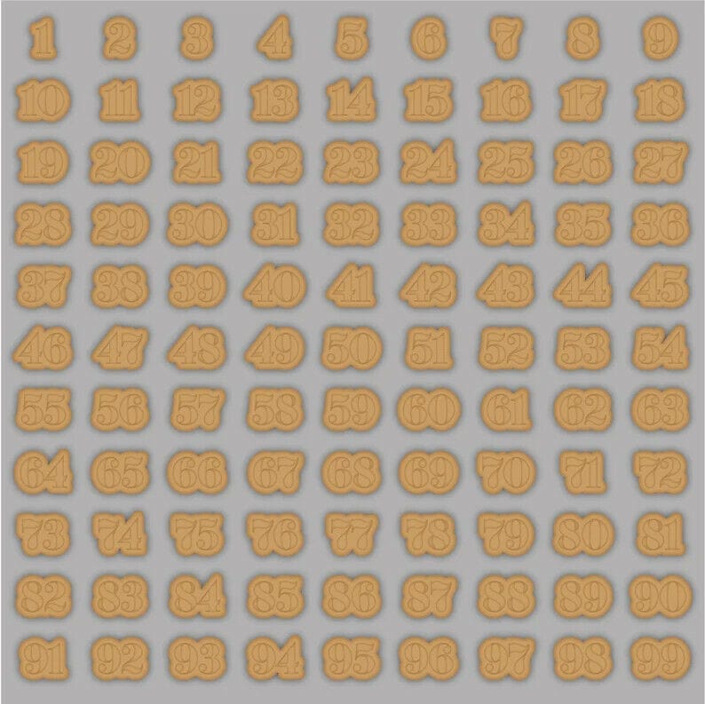 Taglia Biscotto NUMERI da 1 a 100 cookie cutter - 3d Selling