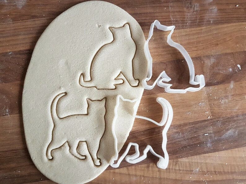Taglierina per biscotti Cat - Confezione da 2 / Cookie Cookie Cutter / Fondant C - 3d Selling