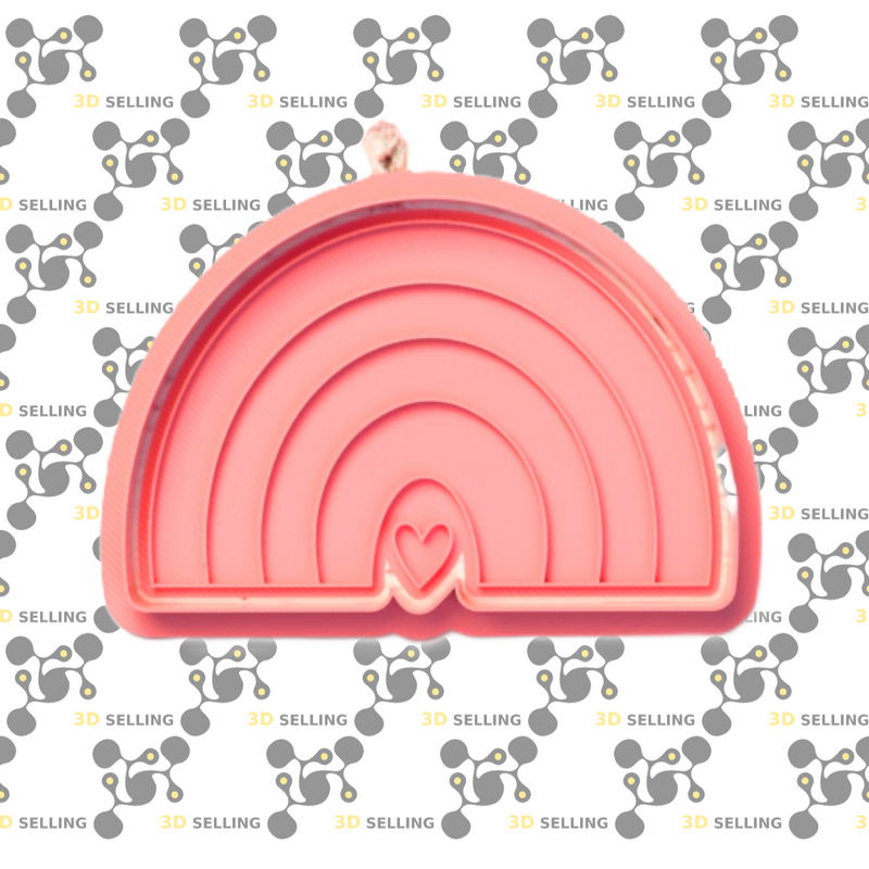 Arcobaleno con cuore 8cm cookie cutter formina tagliabiscotti - 3d Selling