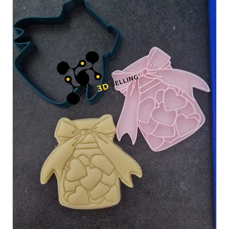 Barattolo con cuori cookie cutter formina tagliabiscotti - 3d Selling