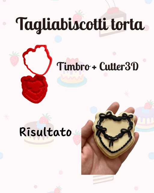 SELLING3D Casa, arredamento e bricolage:Articoli per cucina e bar:Accessori per pasticceria:Altro accessori per pasticceria 8cm Tagliabiscotto Torta in 3D 8cm