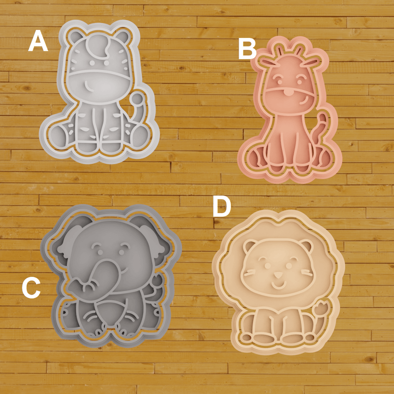 Animali della giungla 4 pezzi cookie cutter formina tagliabiscotti - 3d Selling