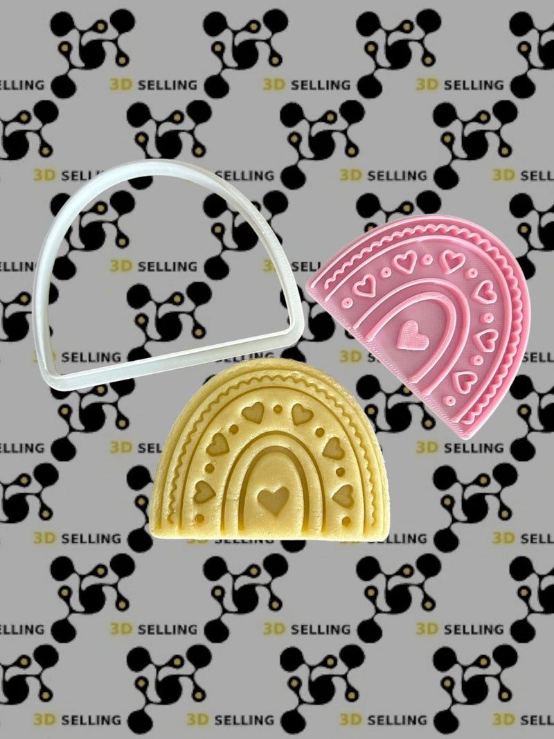 Arcobaleno con cuori cookie cutter formina tagliabiscotti - 3d Selling