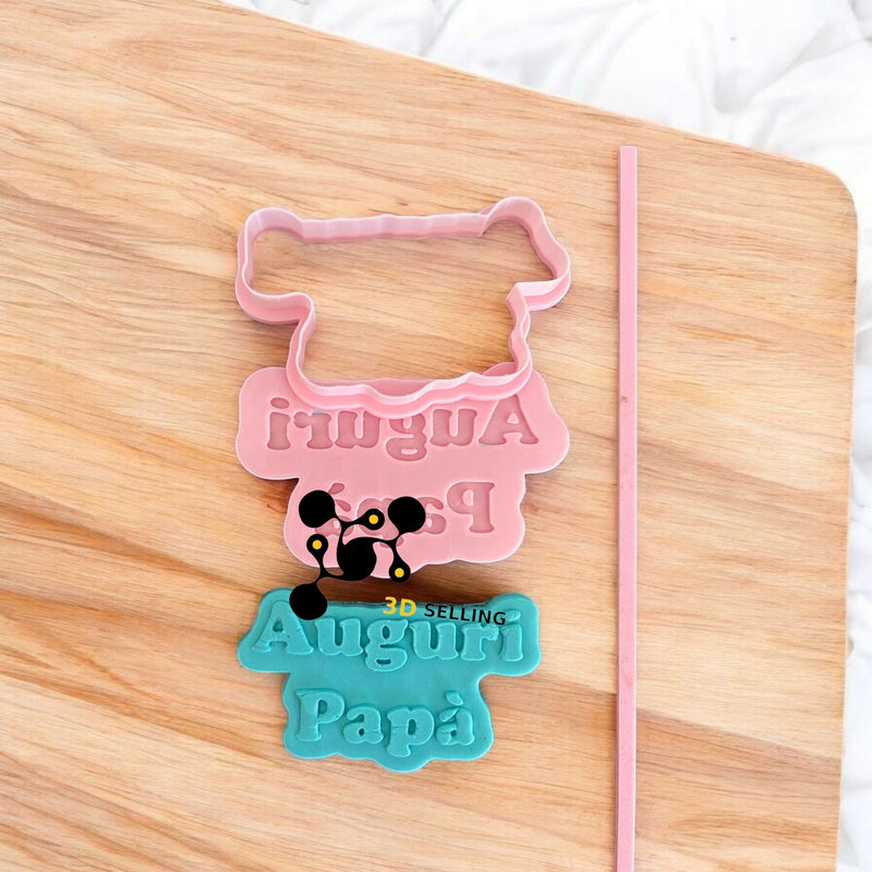 Auguri Papa' in rilievo effetto 3D 9cm - 3d Selling