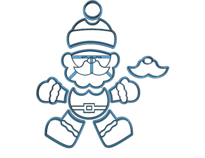 Babbo Natale scomponibile  20cm cookie cutter formina tagliabiscotti - 3d Selling