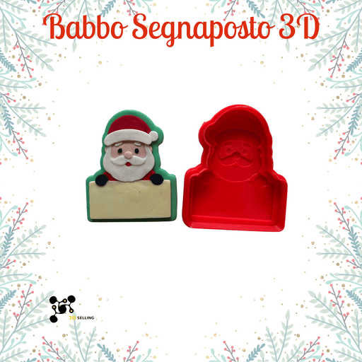 SELLING3D Casa, arredamento e bricolage:Articoli per cucina e bar:Accessori per pasticceria:Altro accessori per pasticceria Babbo Segnaposto 3D – Tagliabiscotti Natalizio 8cm