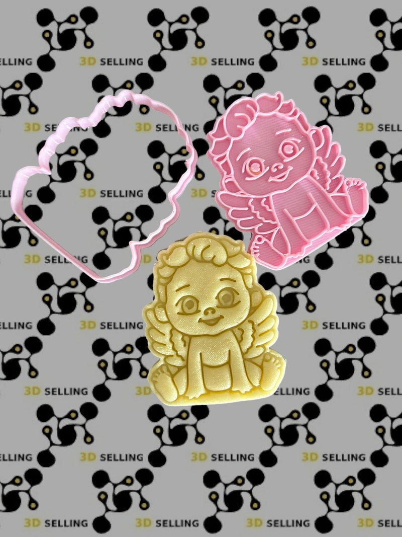 Baby Angelo seduto cookie cutter formina tagliabiscotti - 3d Selling
