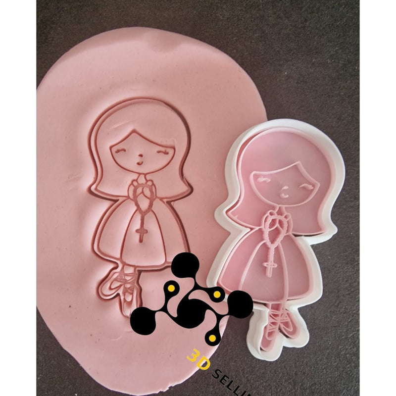 Bimba Ballerina Prima Comunione cookie cutter formina tagliabiscotti - 3d Selling