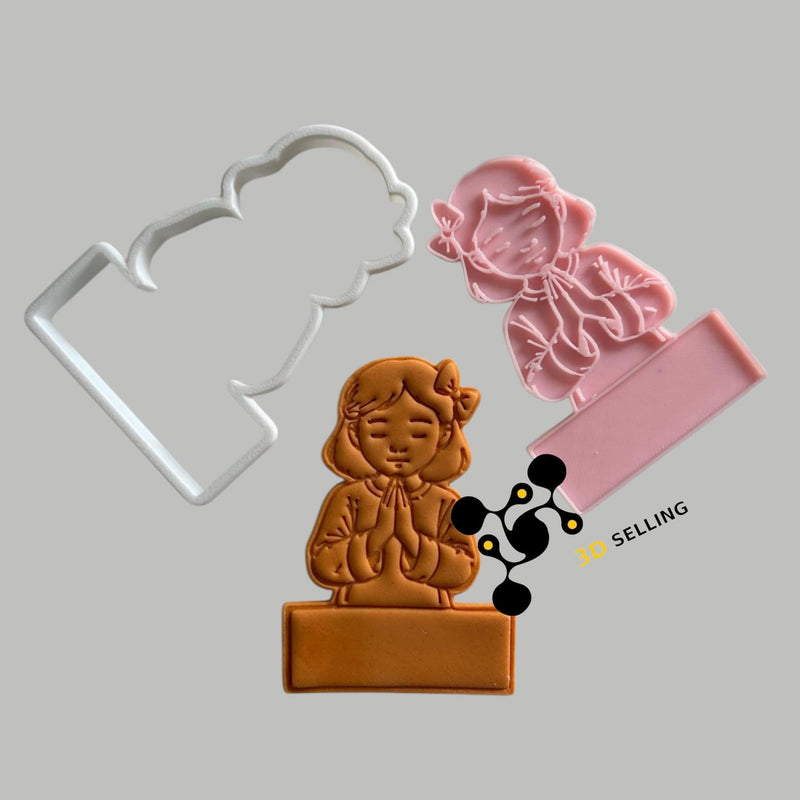 Bimba in preghiera segnaposto 9cm - 3d Selling