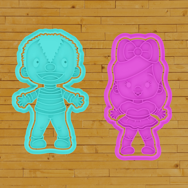 Bimbo e Bimba cookie cutter formina tagliabiscotti - 3d Selling