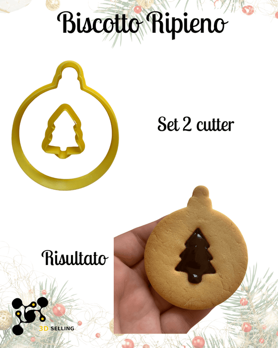 SELLING3D Casa, arredamento e bricolage:Articoli per cucina e bar:Accessori per pasticceria:Altro accessori per pasticceria Biscotto Ripieno Natalizio 9 cm – Set 2 Cutter
