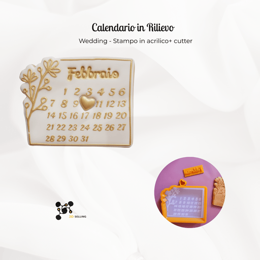 Selling3D Casa, arredamento e bricolage:Articoli per cucina e bar:Accessori per pasticceria:Altro accessori per pasticceria Calendario in acrilico 10cm (timbri con 12 mesi inclusi)