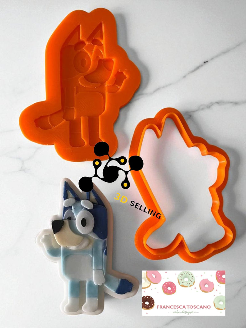 Cane blu stampo in 3D 8cm - 3d Selling