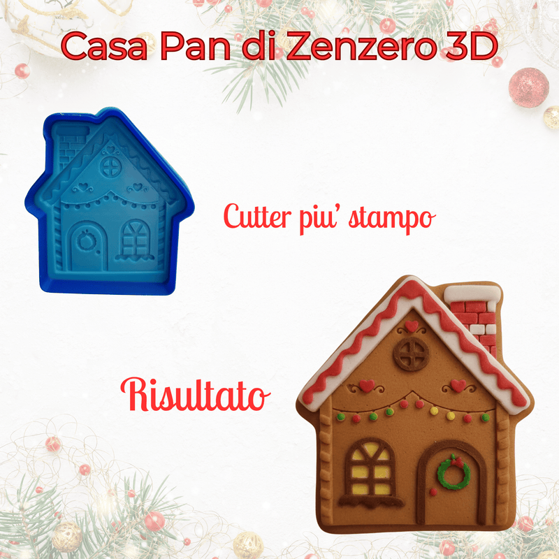 SELLING3D Casa, arredamento e bricolage:Articoli per cucina e bar:Accessori per pasticceria:Altro accessori per pasticceria Casa Pan di Zenzero 3D – Cutter con Stampo in Rilievo