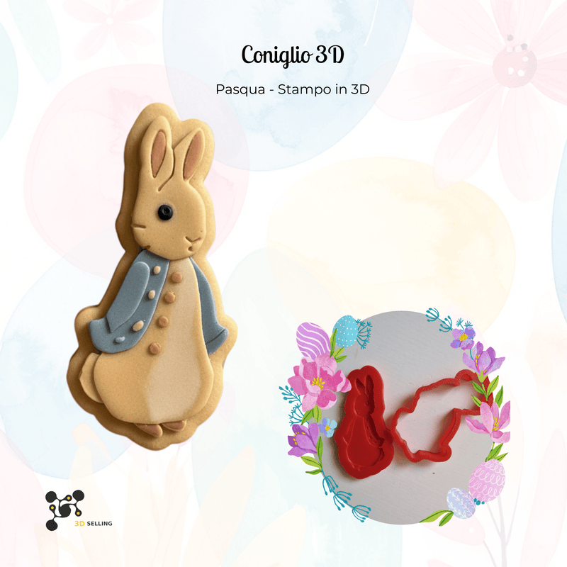 SELLING3D Casa, arredamento e bricolage:Articoli per cucina e bar:Accessori per pasticceria:Altro accessori per pasticceria Coniglio stampo in 3D
