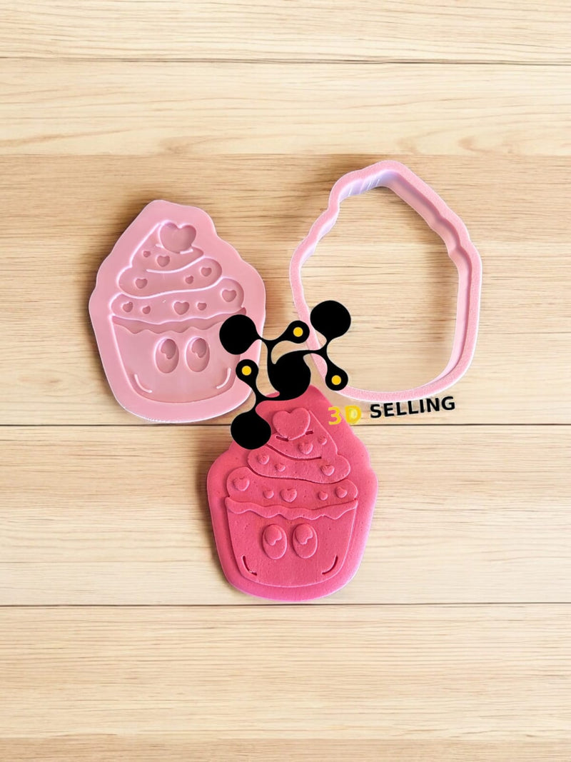 Cupcake dell'amore in rilievo in 3D 9cm - 3d Selling