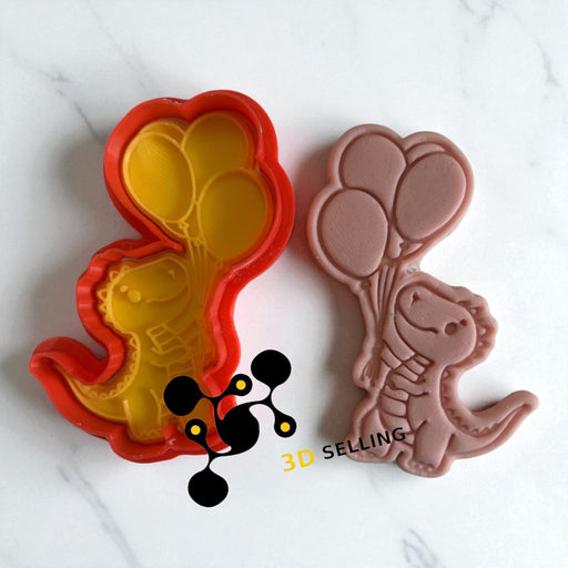 Selling3D Casa, arredamento e bricolage:Articoli per cucina e bar:Accessori per pasticceria:Altro accessori per pasticceria Dinosauro con palloncini