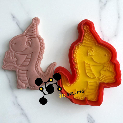 SELLING3D Casa, arredamento e bricolage:Articoli per cucina e bar:Accessori per pasticceria:Altro accessori per pasticceria Dinosauro con torta