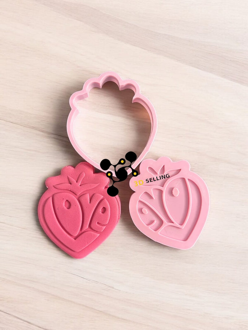 Fragola Love in rilievo 3D 9cm - 3d Selling