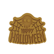 Happy Halloween con Ragnatela e teschio 8cm - 3d Selling