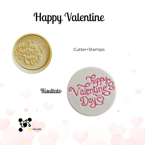 Selling3D Casa, arredamento e bricolage:Articoli per cucina e bar:Accessori per pasticceria:Altro accessori per pasticceria Happy San Valentine's Day corsivo 8cm