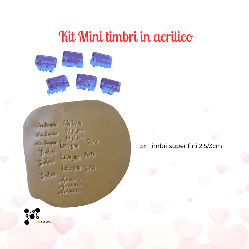 SELLING3D Casa, arredamento e bricolage:Articoli per cucina e bar:Accessori per pasticceria:Altro accessori per pasticceria Kit 5pezzi Timbri in acrilico superfini