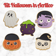 SELLING3D Casa, arredamento e bricolage:Articoli per cucina e bar:Accessori per pasticceria:Altro accessori per pasticceria Kit completo 5 pezzi Kit Halloween in rilievo in Acrilico 8x