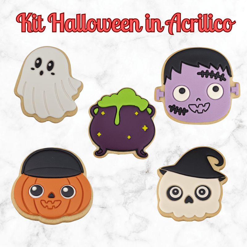 SELLING3D Casa, arredamento e bricolage:Articoli per cucina e bar:Accessori per pasticceria:Altro accessori per pasticceria Kit completo 5 pezzi Kit Halloween in rilievo in Acrilico 8x