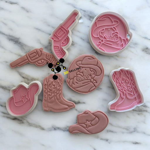 SELLING3D Casa, arredamento e bricolage:Articoli per cucina e bar:Accessori per pasticceria:Altro accessori per pasticceria Kit cowboy Far West 8cm