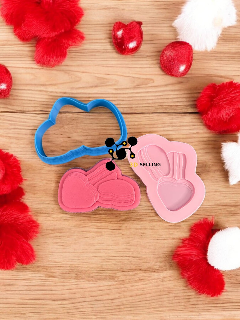 Macarons cuore effetto 3D in rilievo 8cm - 3d Selling