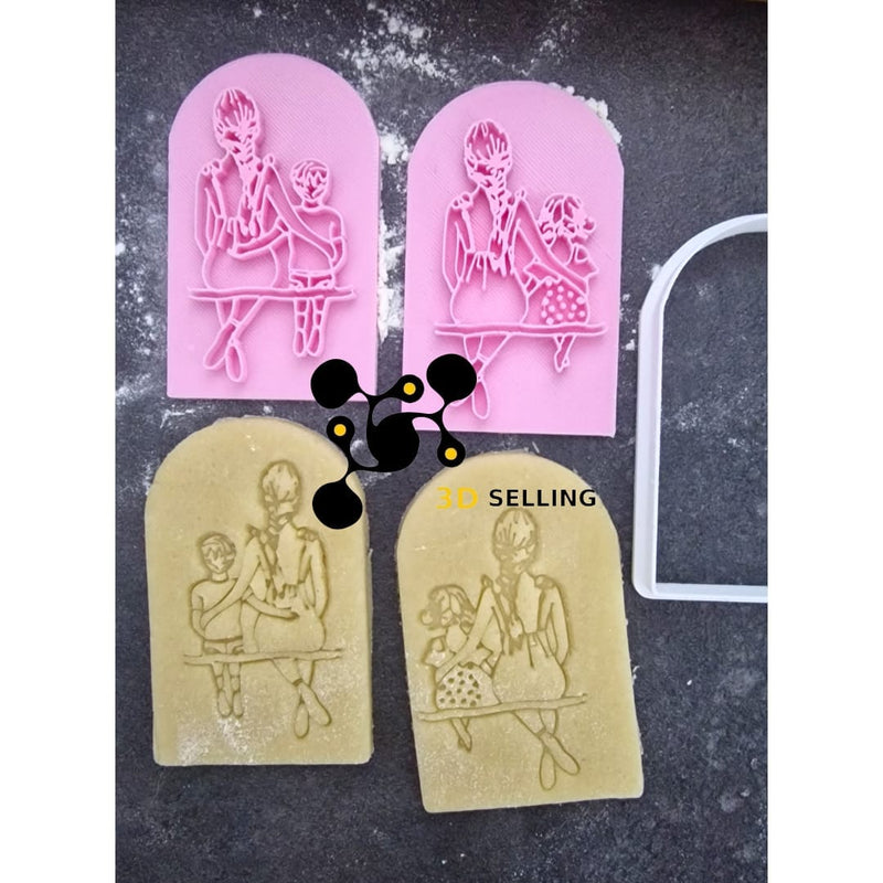 Mamma con Bimbo e Bimba 8.5cm - 3d Selling